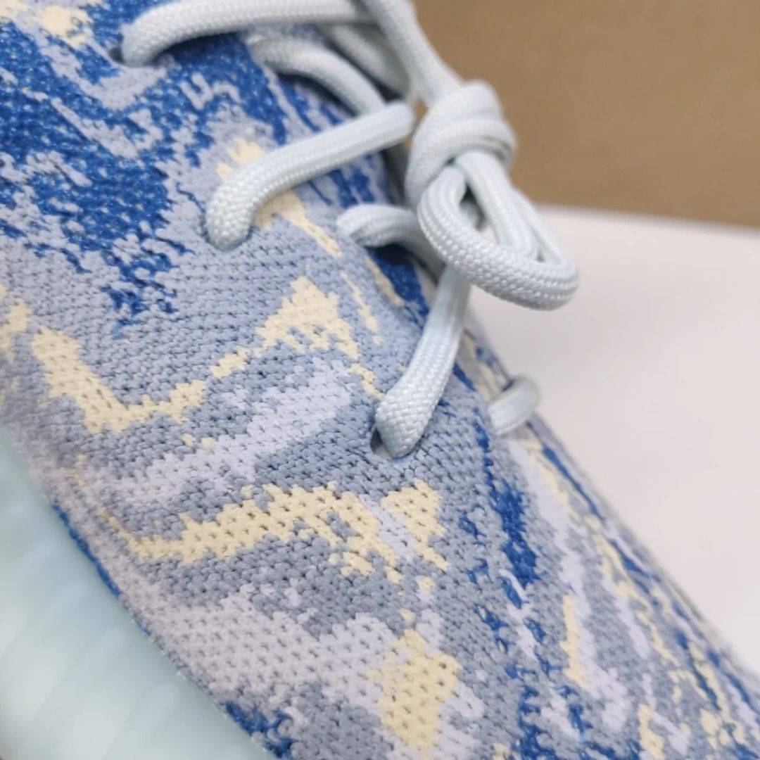 2022新款北卡蓝椰子鞋adidas Yeezy 350 v2 mx blue正品高清细节图_7