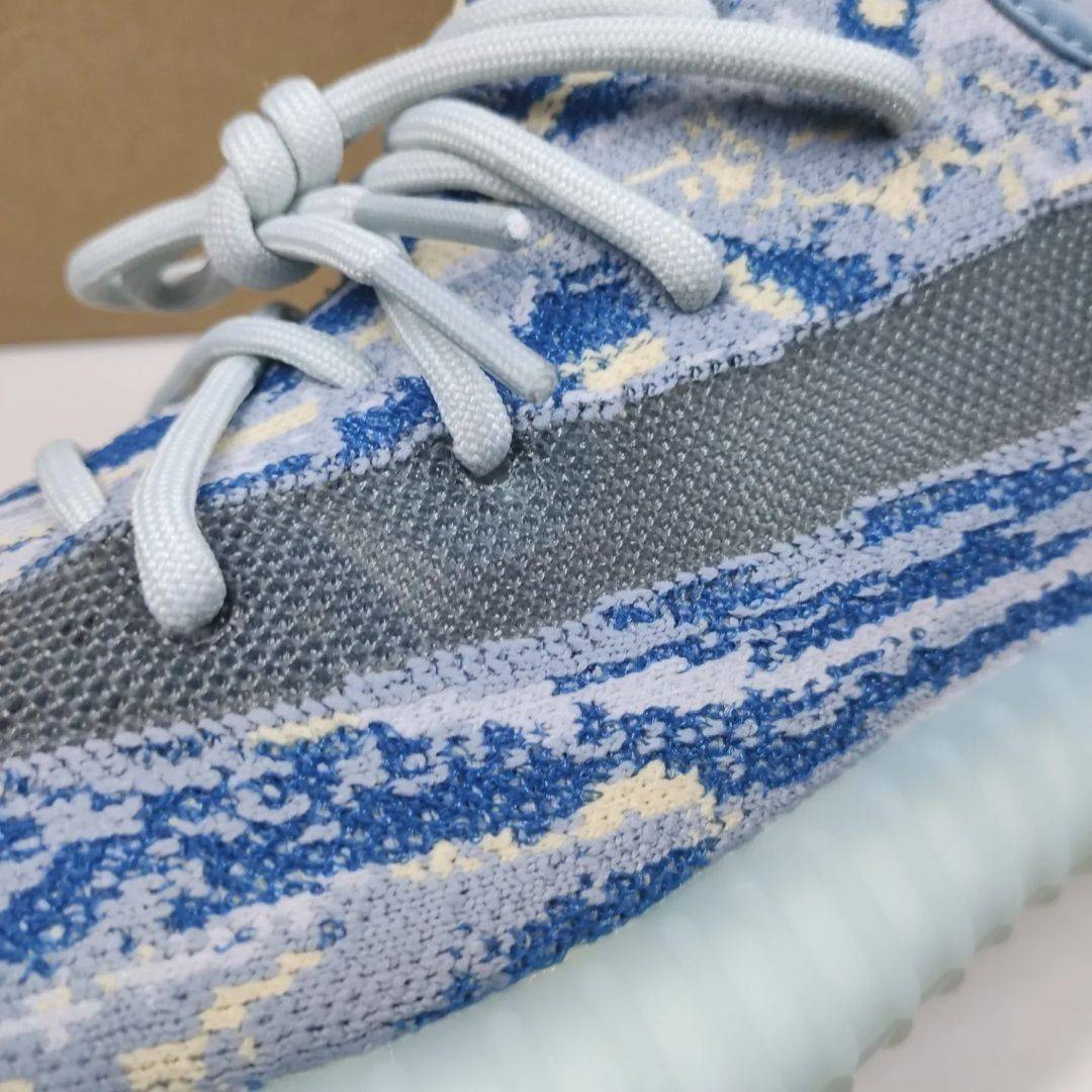 2022新款北卡蓝椰子鞋adidas Yeezy 350 v2 mx blue正品高清细节图_6