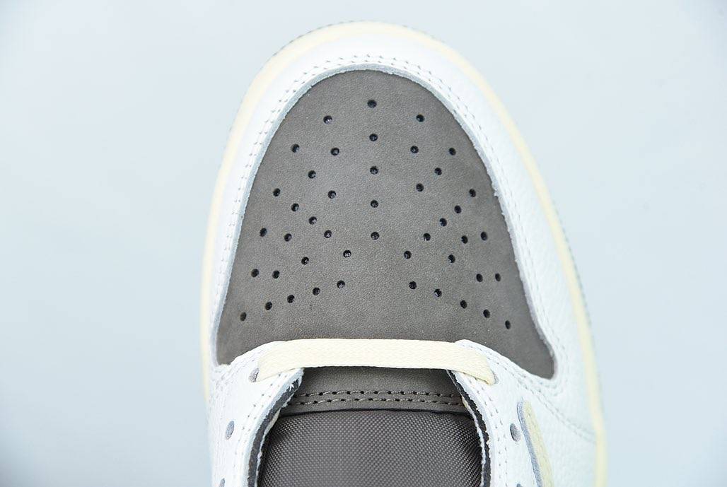 乔丹联名nike AJ1 Low “倒钩”白棕反转摩卡配色实物细节高清图_6