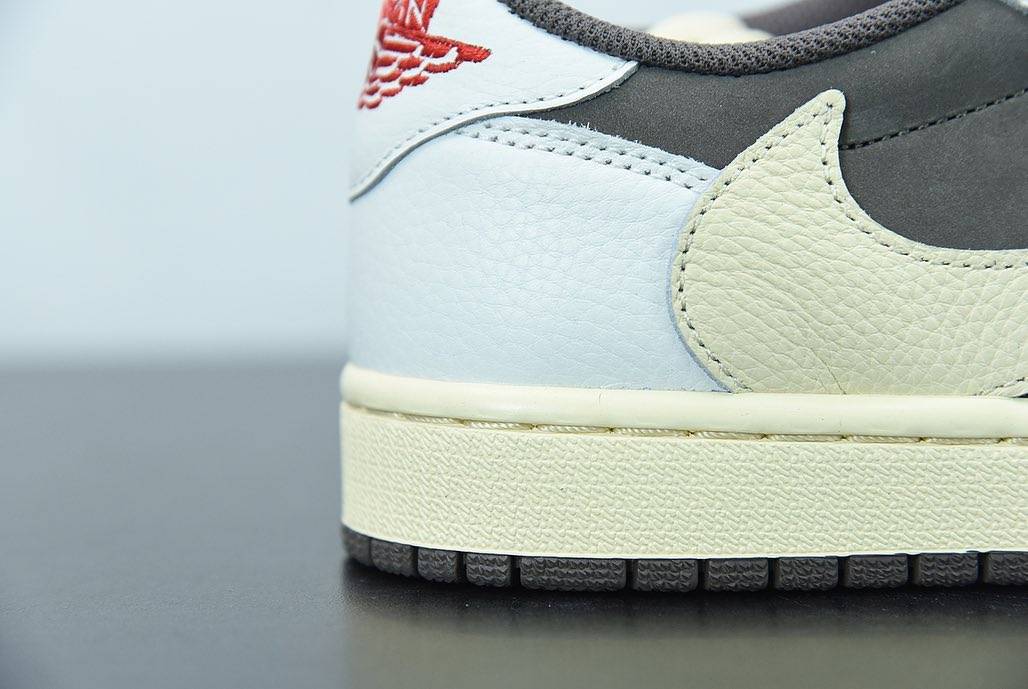 乔丹联名nike AJ1 Low “倒钩”白棕反转摩卡配色实物细节高清图_2