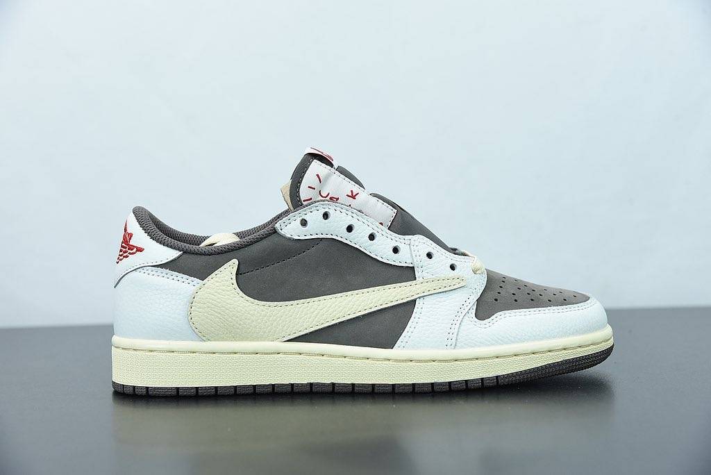 乔丹联名nike AJ1 Low “倒钩”白棕反转摩卡配色实物细节高清图_1