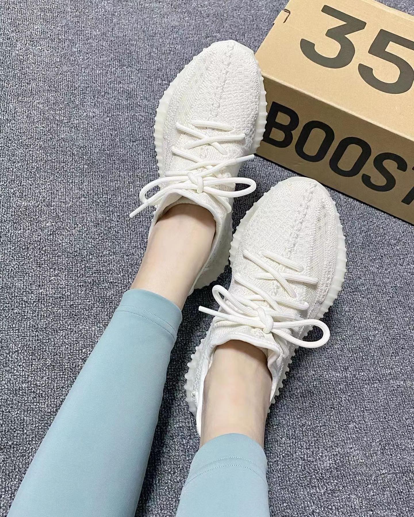 adidas yeezy 350v2  CP9366全白天使白 超清实物细节实拍图_6
