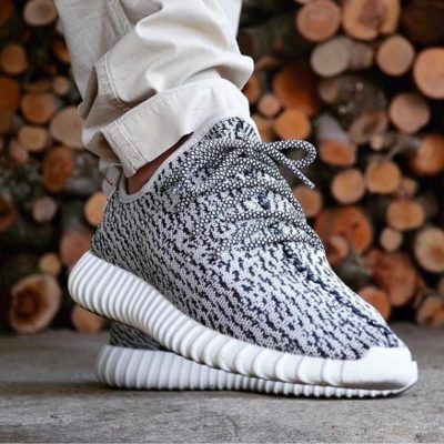 阿迪达斯yeezy350turtle dove黑灰满天星上脚正品实拍图 高清细节图