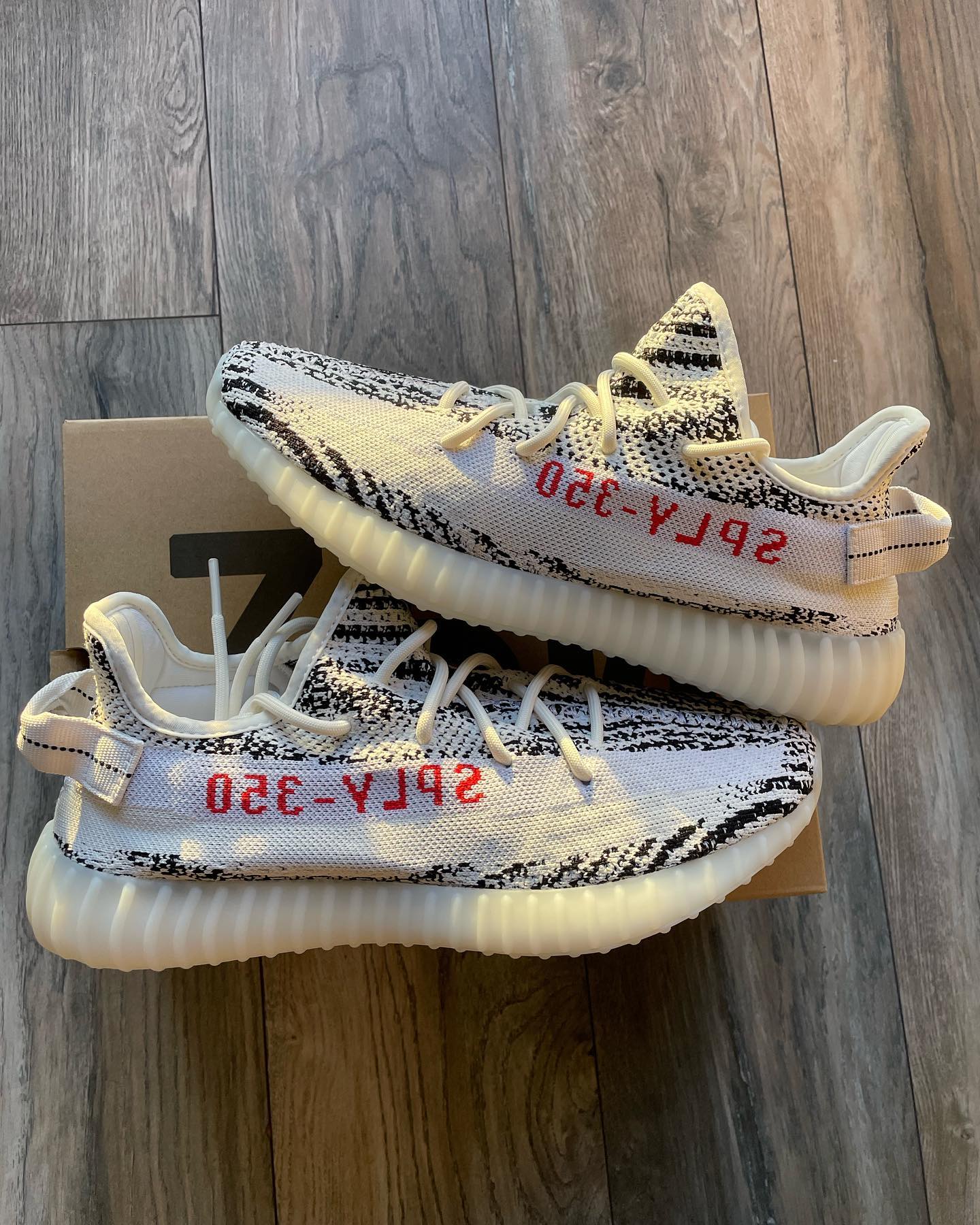 adidas yeezy boost 350 v2“zebra”白斑马正品实拍图 高清细节图_4