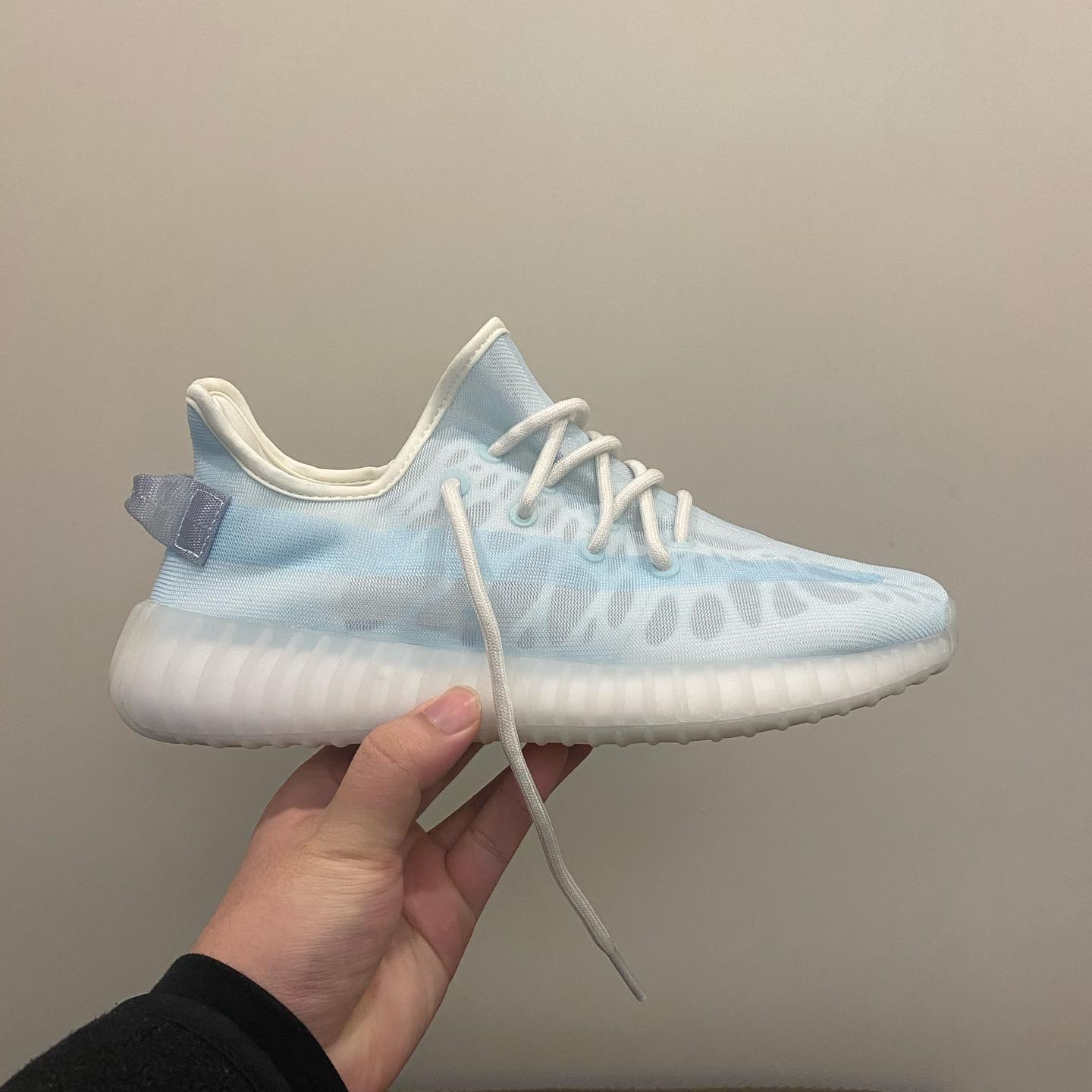 yeezy 350v2monoice露骨新冰蓝正品高清实拍图 正版细节图 2021年发售款_6