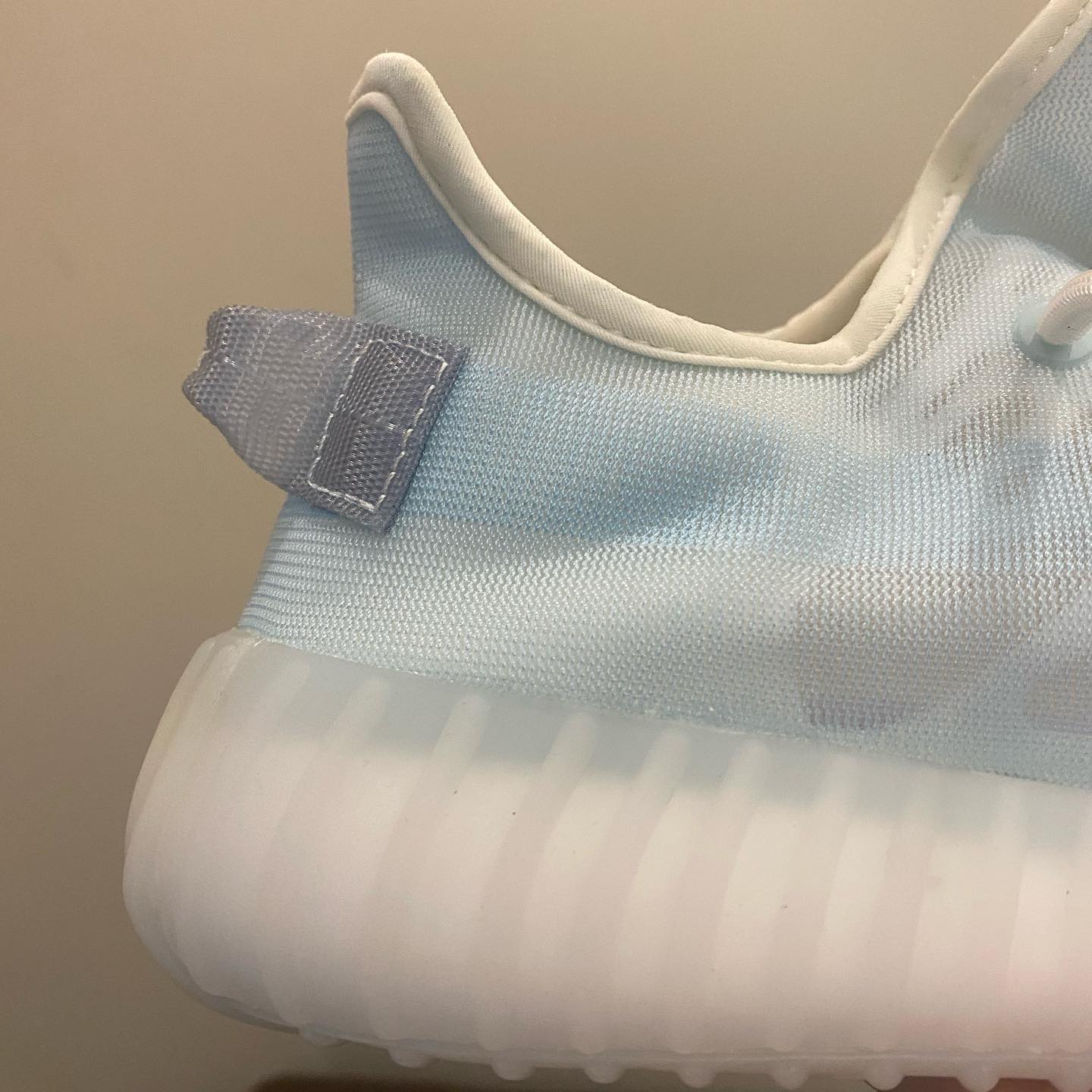 yeezy 350v2monoice露骨新冰蓝正品高清实拍图 正版细节图 2021年发售款_5