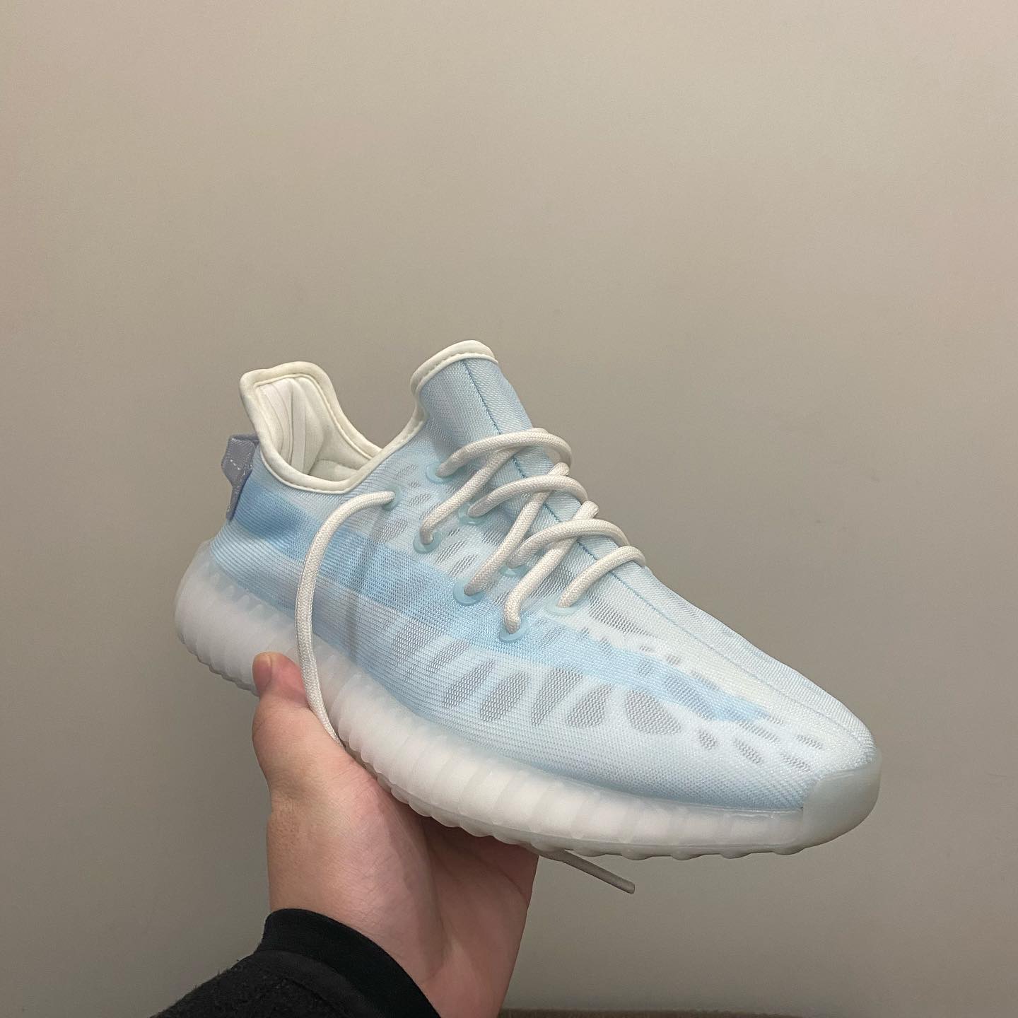 yeezy 350v2monoice露骨新冰蓝正品高清实拍图 正版细节图 2021年发售款_3