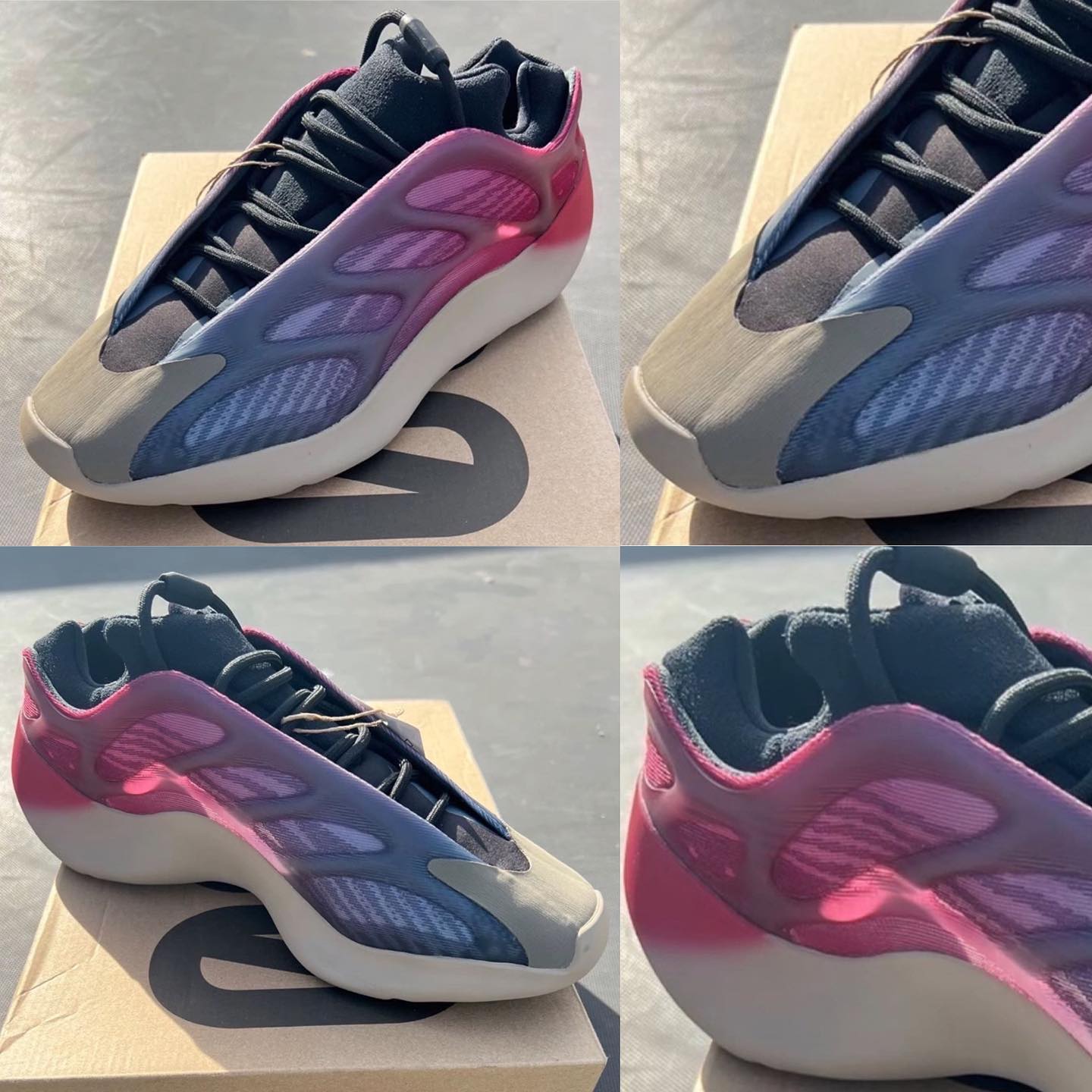 2022新款Yeezy 700 V3 “Fade Carbon”蓝粉渐变色 正品实拍 细节高清图_2