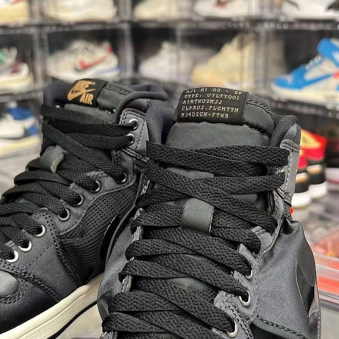 2022新款AJ1 High OG SP Utility 高帮黑色缎面 高清正品图 实拍_5