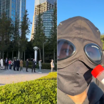 黄晓明街头戴面罩排队做核酸