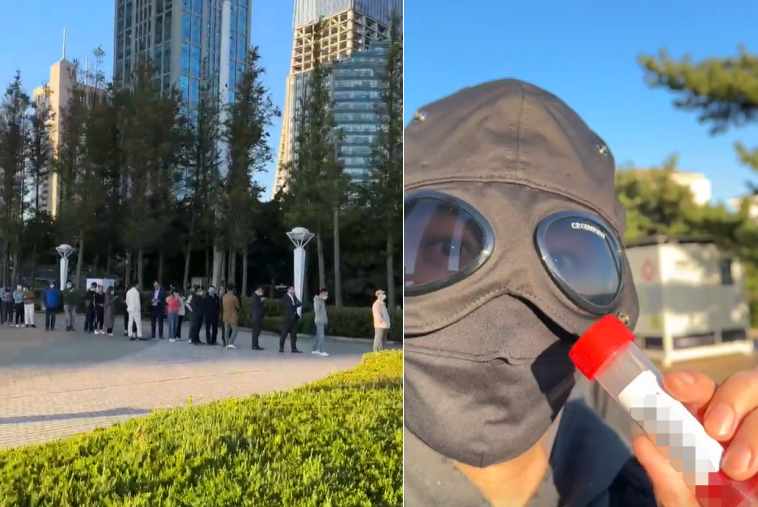 黄晓明街头戴面罩排队做核酸_1