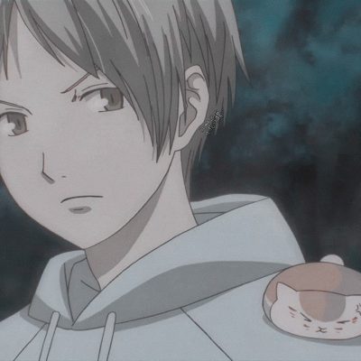 夏目贵志 娘口三三肩膀上有猫咪墨绿色系列头像