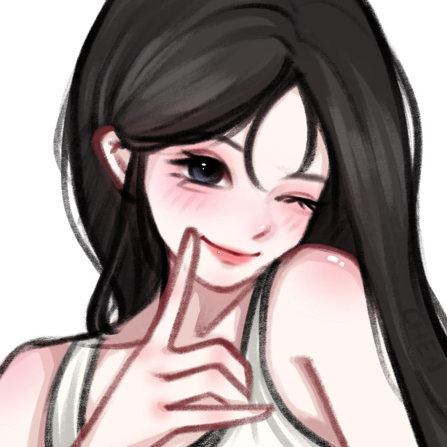 温柔黑发女生头像，小仙女插画闺蜜头像_5