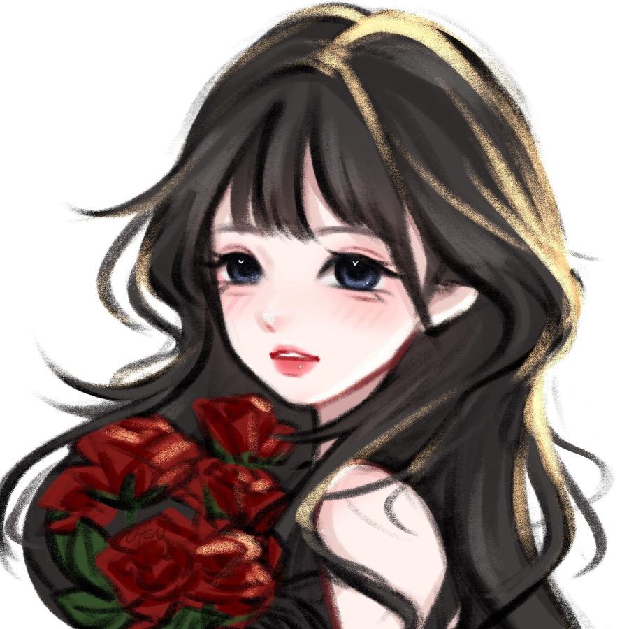 温柔黑发女生头像，小仙女插画闺蜜头像_6