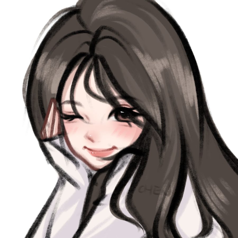 温柔黑发女生头像，小仙女插画闺蜜头像_8