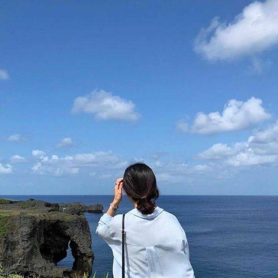 女生头像ins高级质感海边 露脸和不露脸全都有_1