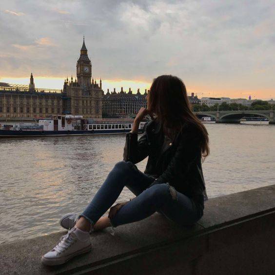海边女生头像侧面唯美图片_9