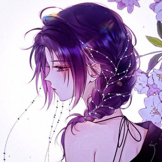 梦幻冰紫色星空少女古风头像_1