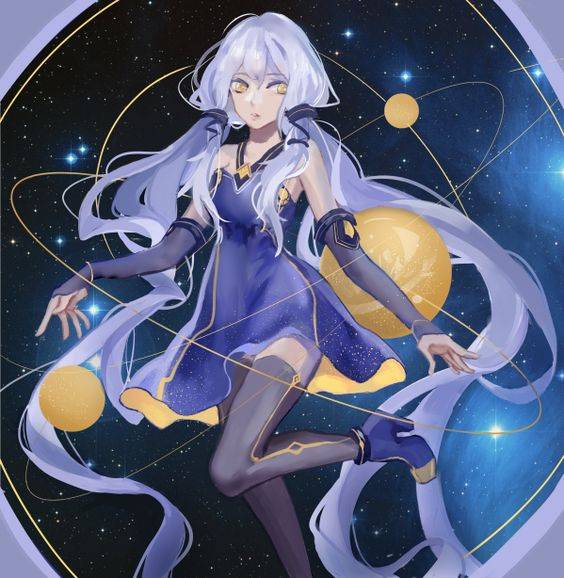 梦幻冰紫色星空少女古风头像_13