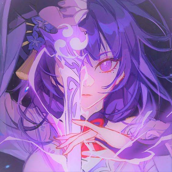 梦幻冰紫色星空少女古风头像_15