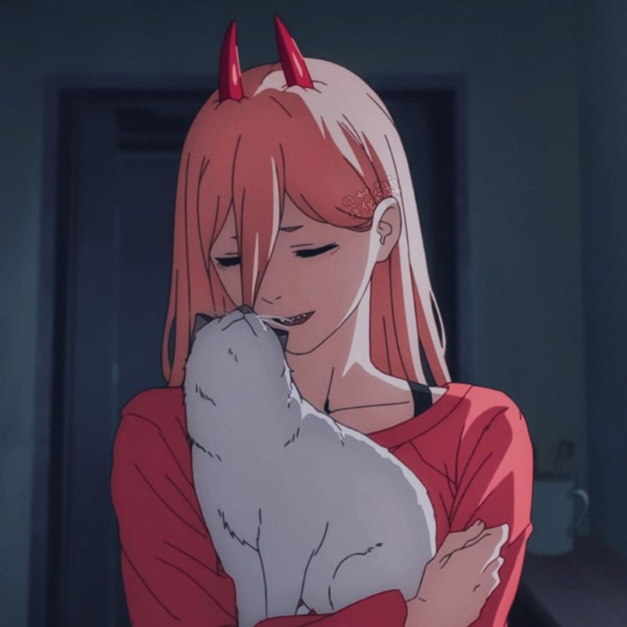 动漫电锯人帕瓦和猫头像 肩上趴着猫的动漫人物_6