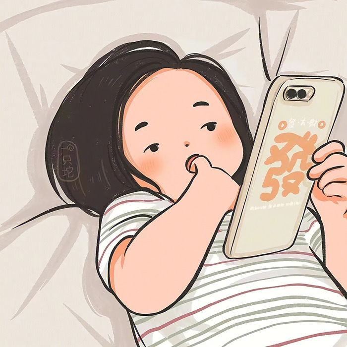 卡通动漫可爱萌娃摆烂𝙒𝙚𝘾𝙝𝙖𝙩头像 ​​​ 孩子放假葛优瘫摆烂慵懒风头像_9