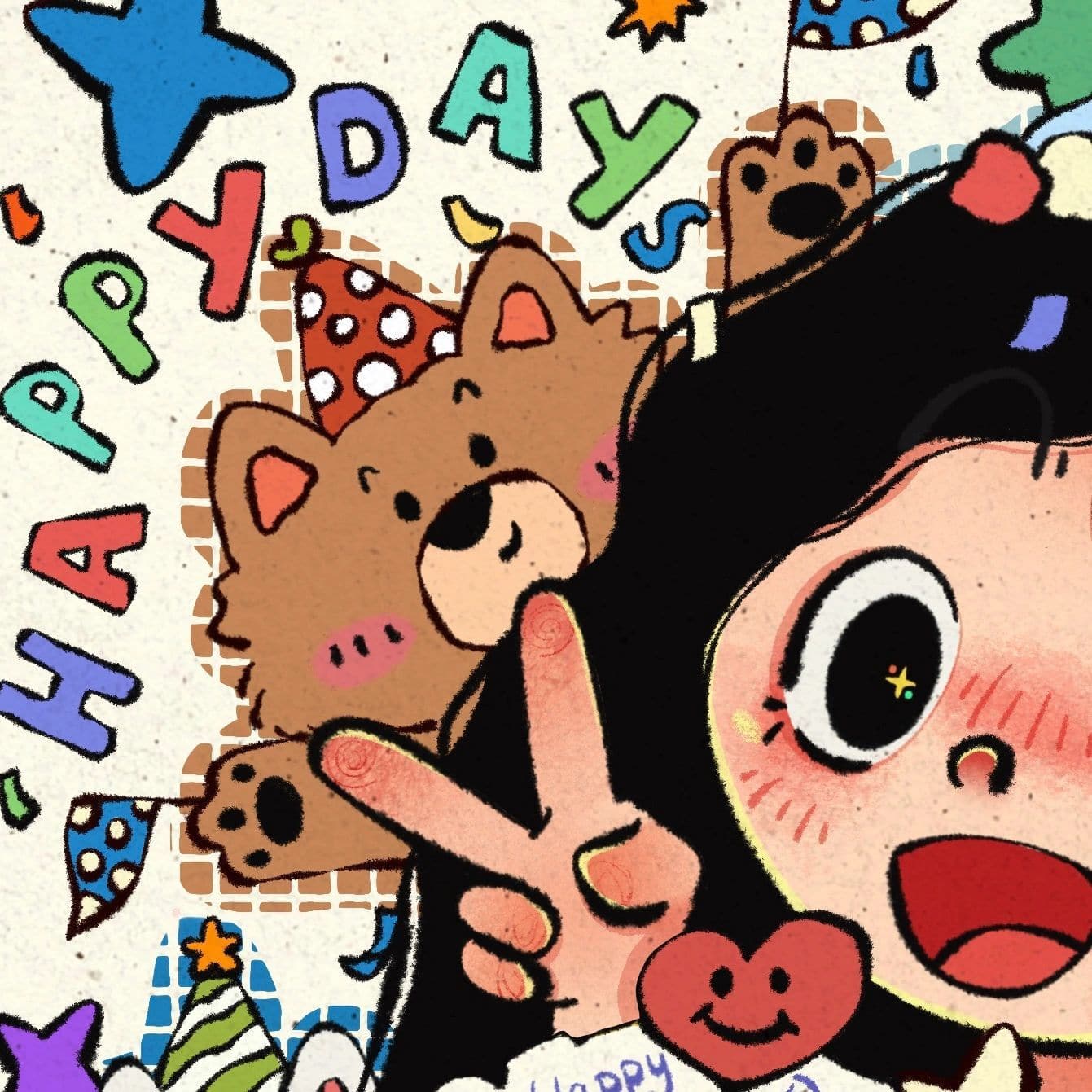 女孩过生日专用微信头像 happybirthday卡通头像_3