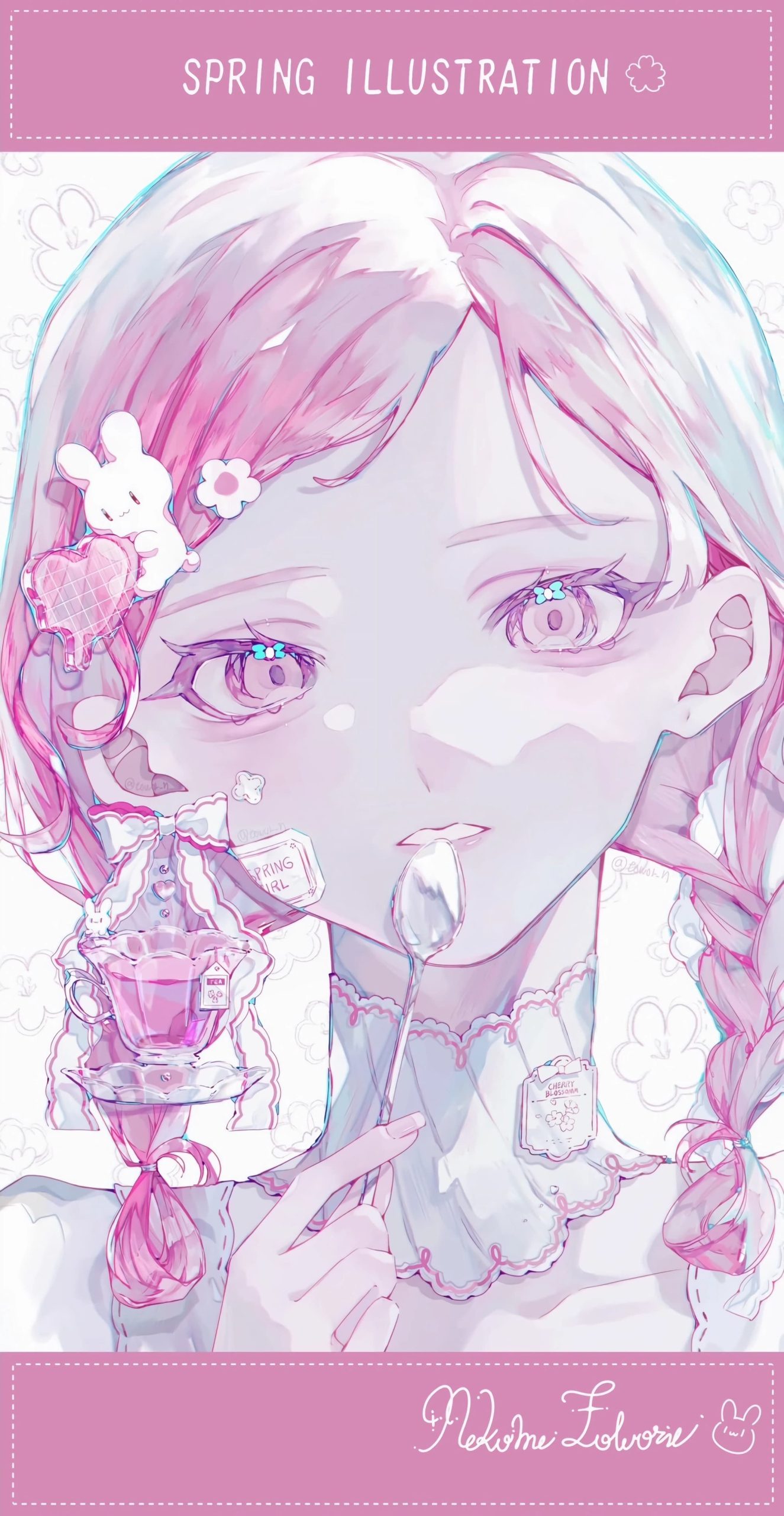 樱花粉二次元梦幻少女  精致而清透的妆容_2