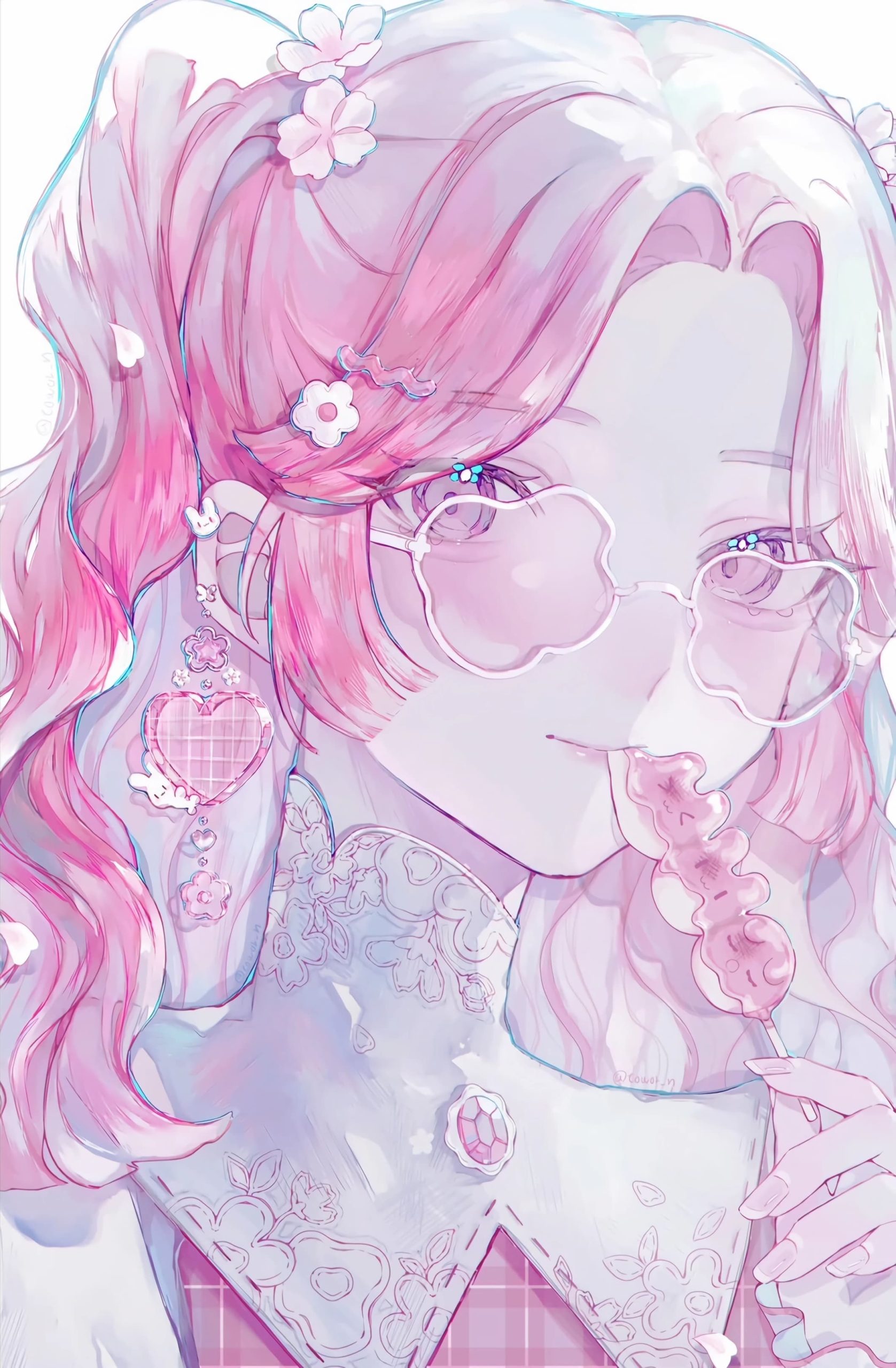 樱花粉二次元梦幻少女  精致而清透的妆容_3
