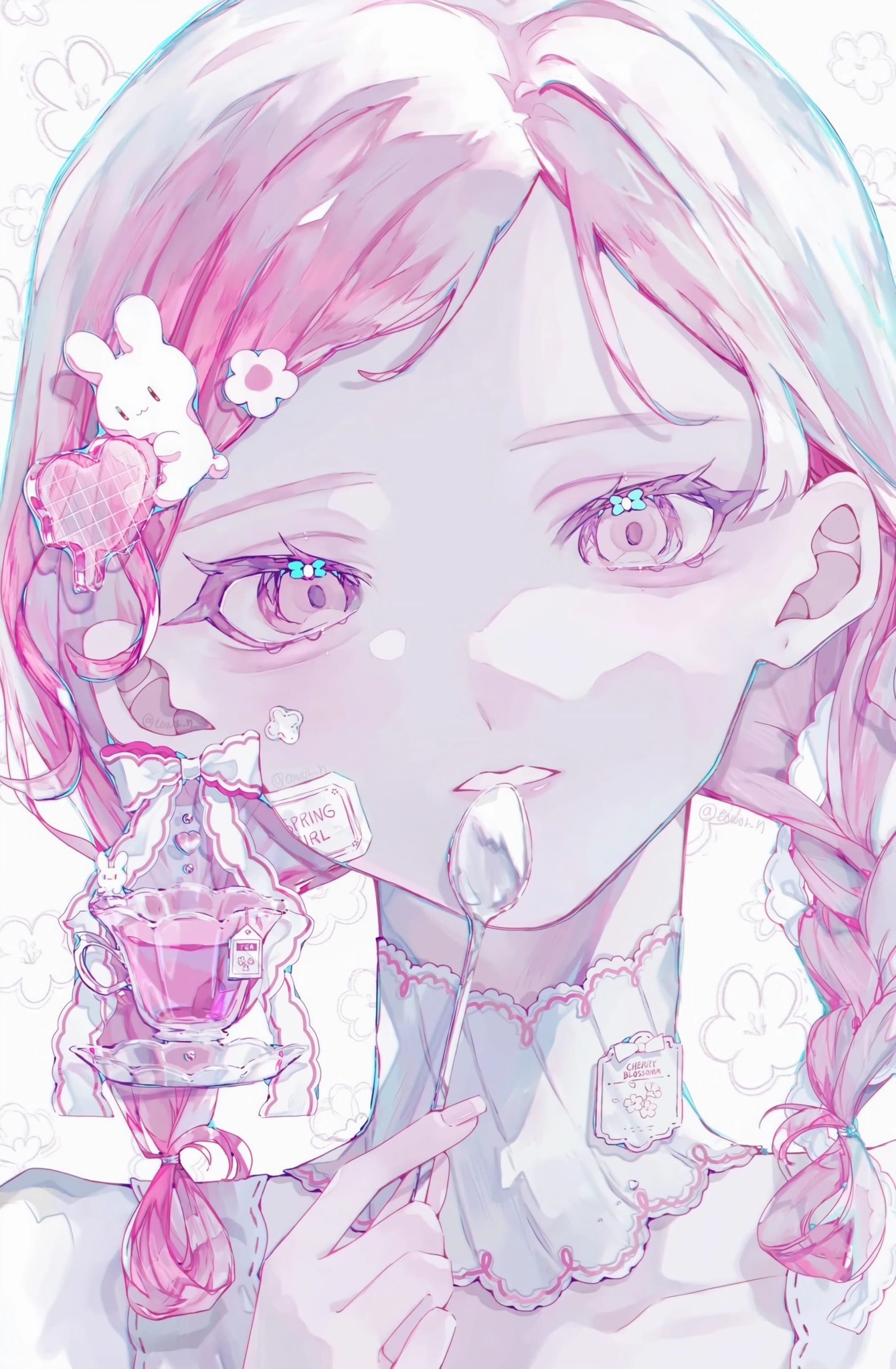 樱花粉二次元梦幻少女  精致而清透的妆容_4