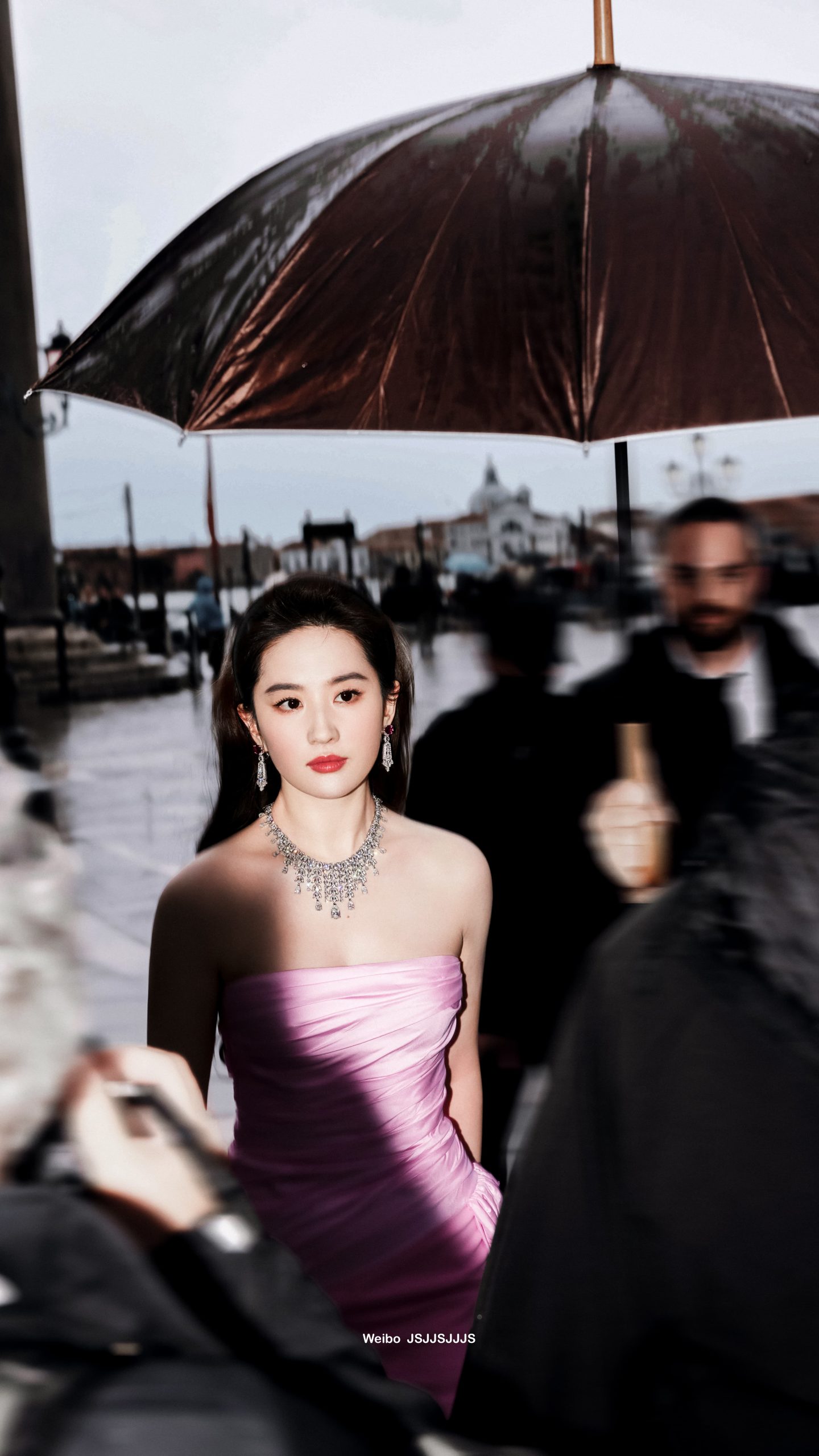 刘亦菲撑伞美图氛围感滤镜感直接拉满_4