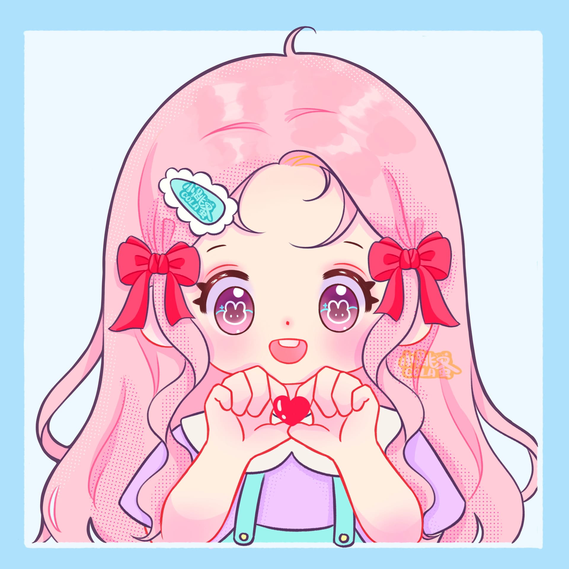 甜美可爱卡通闺蜜头像 少女心粉色系卡通女头_2