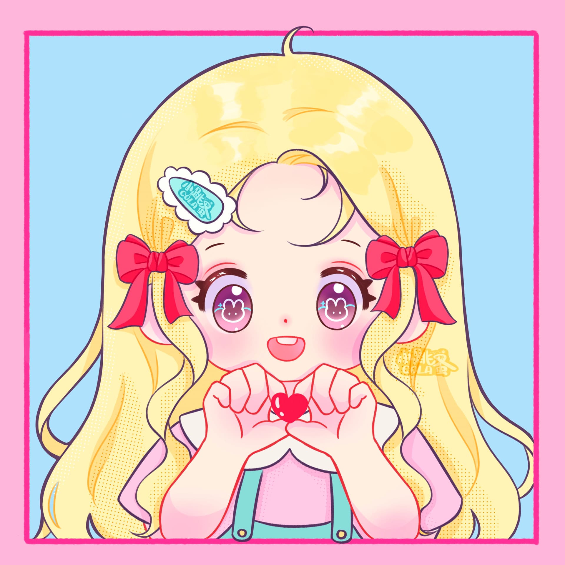 甜美可爱卡通闺蜜头像 少女心粉色系卡通女头_4