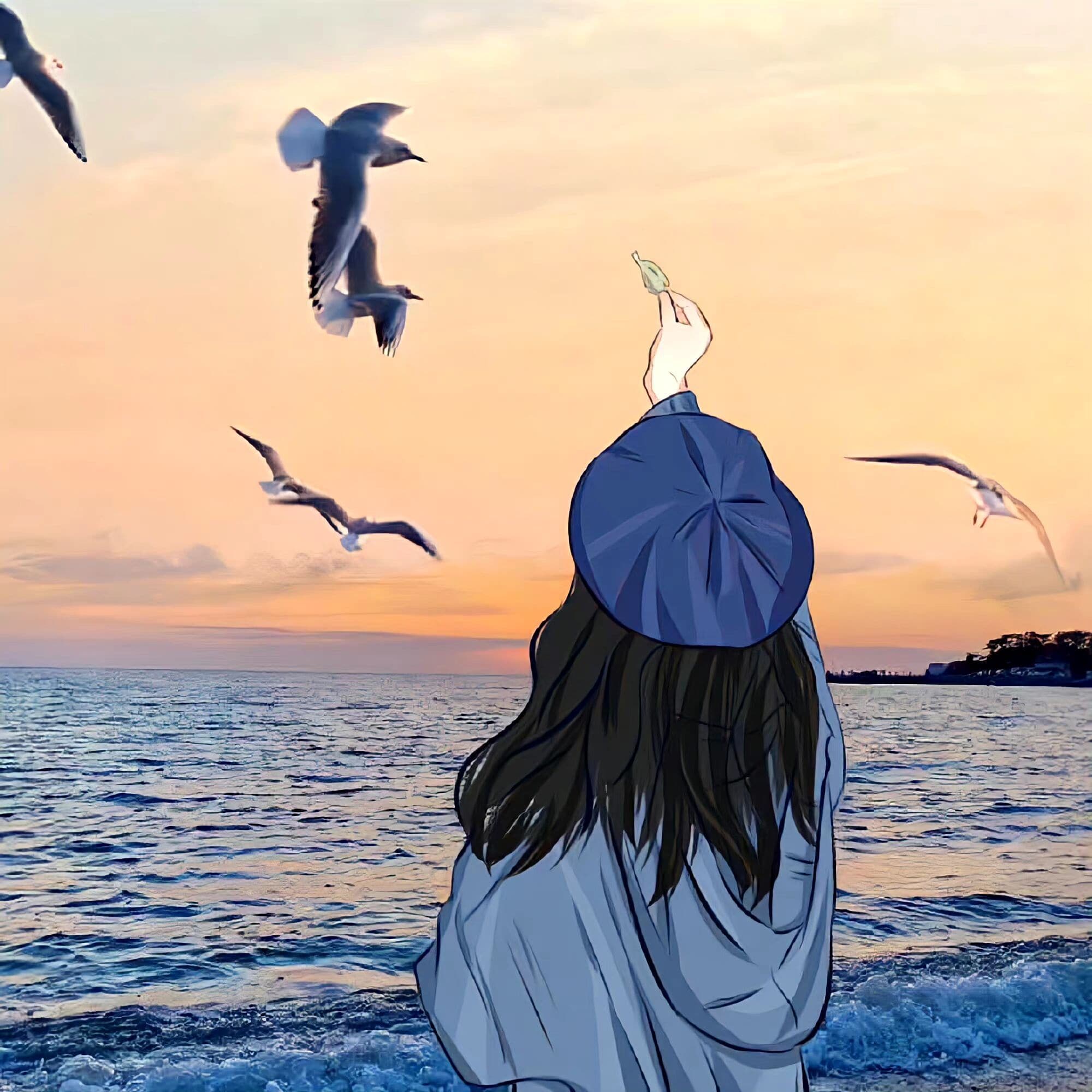 夏天二次元女生头像 夏日清新动漫女生二次元头像_9