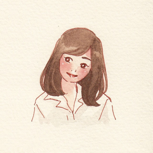 写实插画风格的各类型女生头像动漫 长发、短发、马尾辫、戴眼镜_6