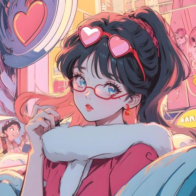 粉色系二次元ins风高级感动漫ai微信女头