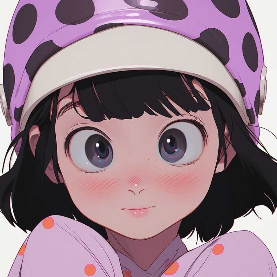 戴头盔的小女孩AI绘图卡通动漫风,可爱灵动优质头像_6