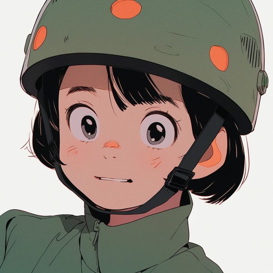 戴头盔的小女孩AI绘图卡通动漫风,可爱灵动优质头像_10