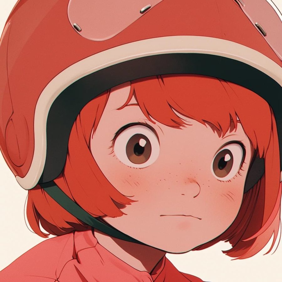 戴头盔的小女孩AI绘图卡通动漫风,可爱灵动优质头像_12