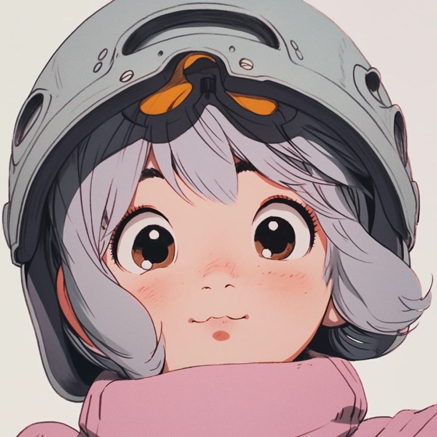 戴头盔的小女孩AI绘图卡通动漫风,可爱灵动优质头像_13