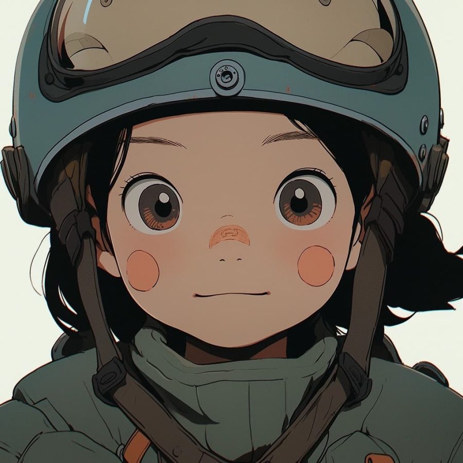 戴头盔的小女孩AI绘图卡通动漫风,可爱灵动优质头像_14