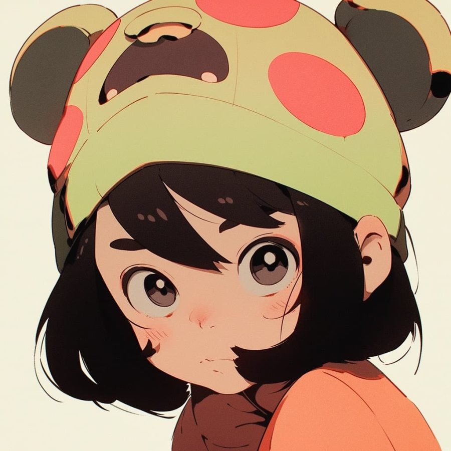 戴头盔的小女孩AI绘图卡通动漫风,可爱灵动优质头像_18