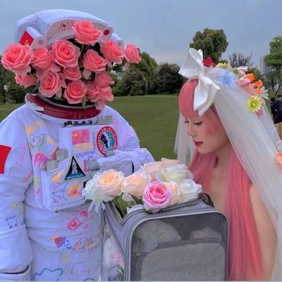 2023最新浪漫温馨婚纱真人和动漫卡通情侣头像_8