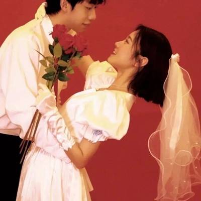 2023最新浪漫温馨婚纱真人和动漫卡通情侣头像_12