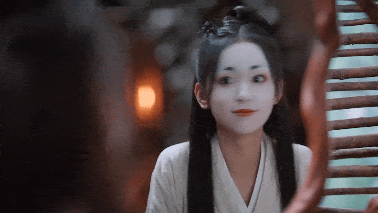 《护心》周也 白无常妆 gif搞笑可爱图_1