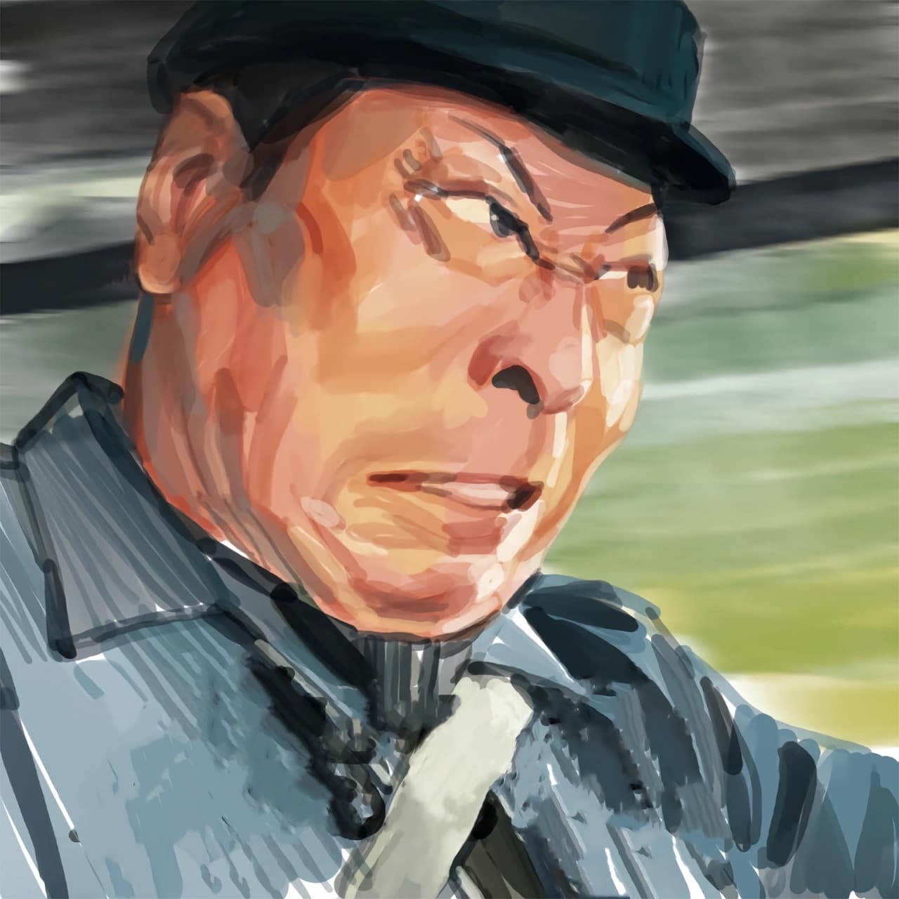 电视剧《狂暴》人物头像油画风_3