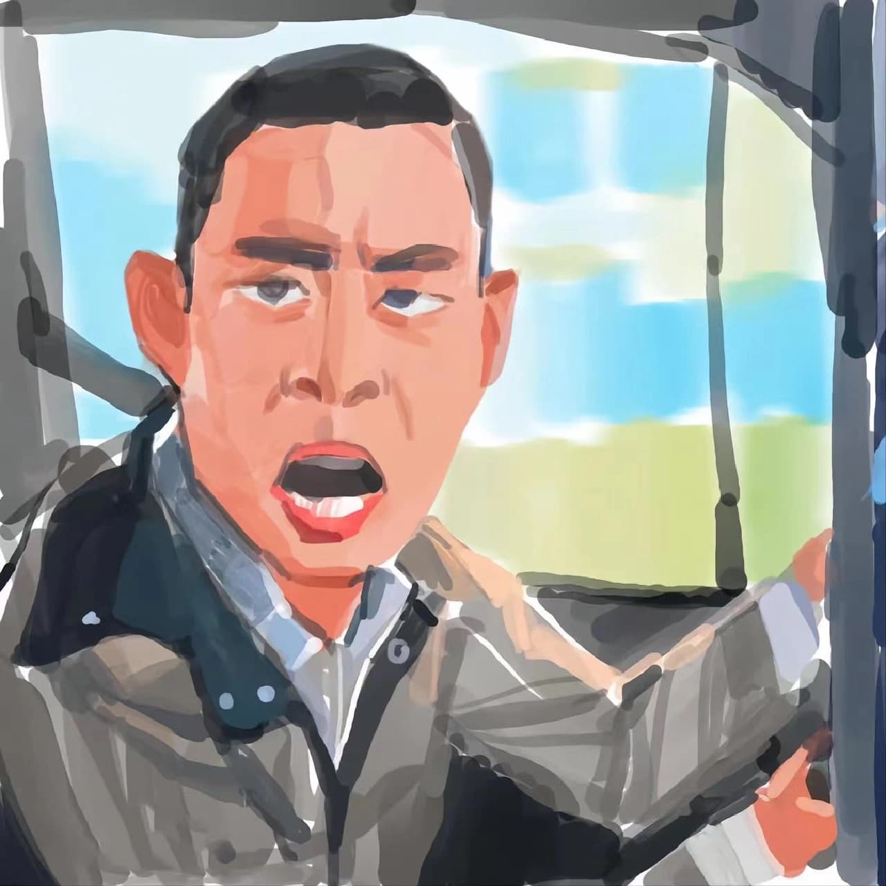 电视剧《狂暴》人物头像油画风_7