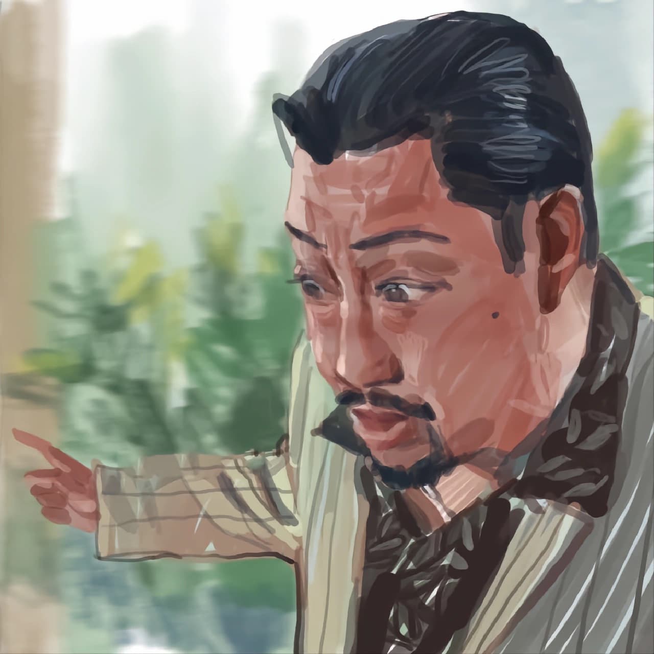 电视剧《狂暴》人物头像油画风_9