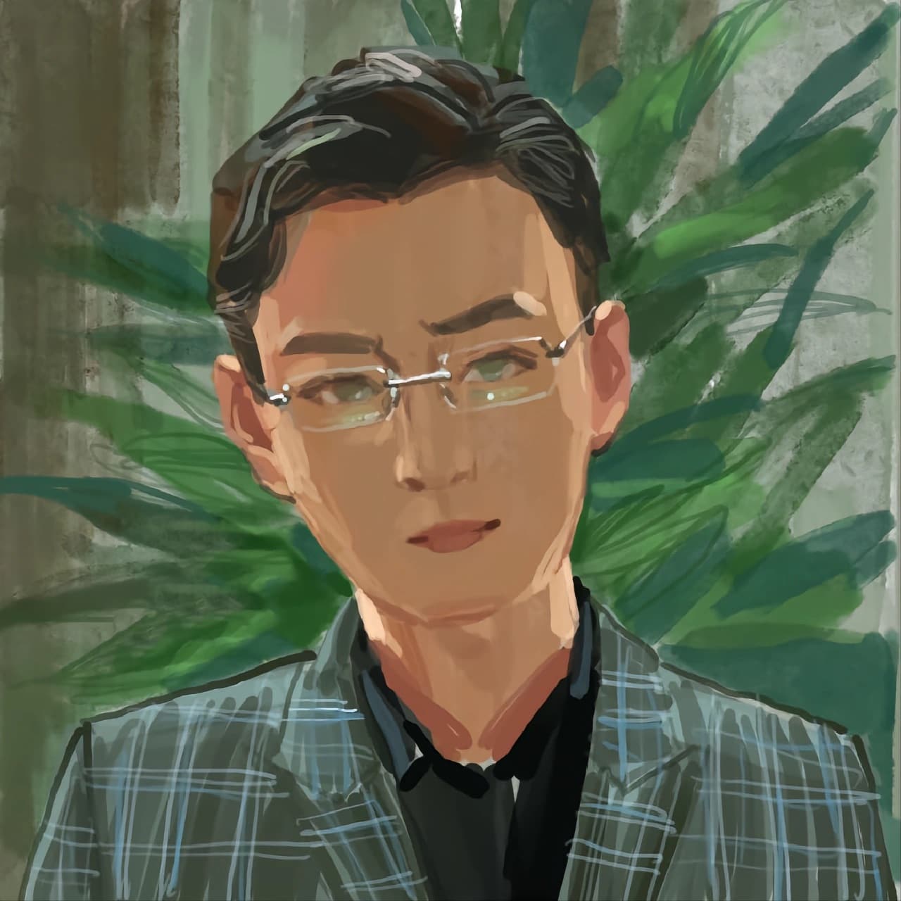 电视剧《狂暴》人物头像油画风_10