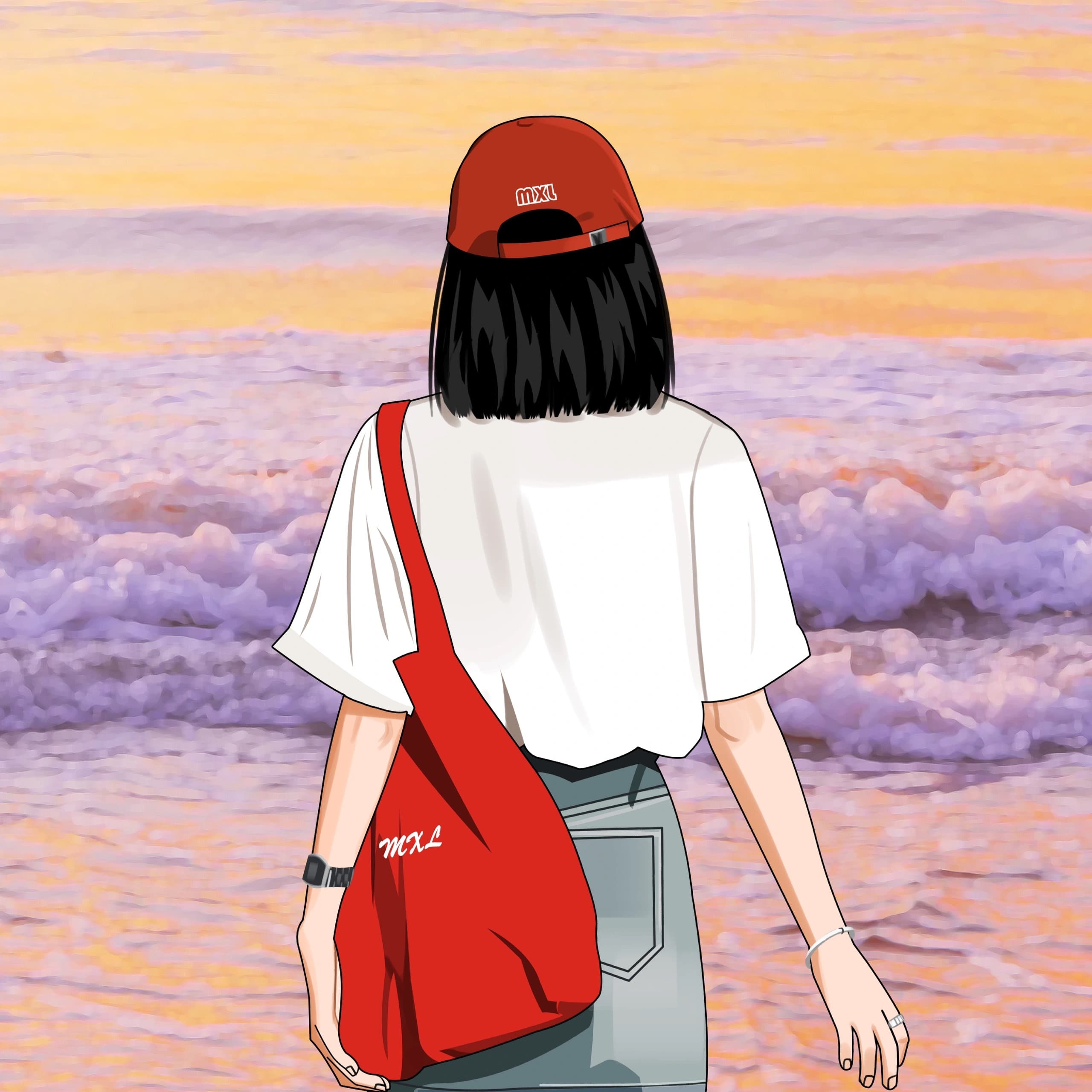 美女图片微信头像背影短发_3